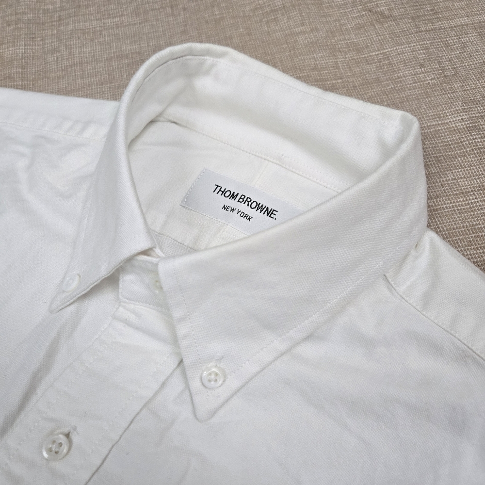 Thom Browne White Shirt with Multicolor Sleeve Stripes Size 1 (Small) - Picture 2 of 8